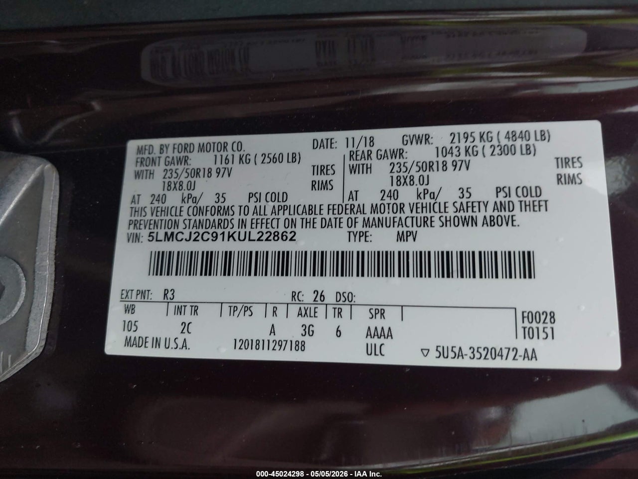 2019 LINCOLN MKC SELECT thumbnail 10