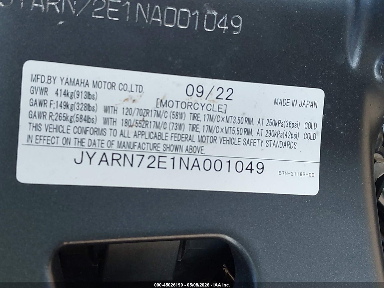 2022 YAMAHA MT09 D thumbnail 11