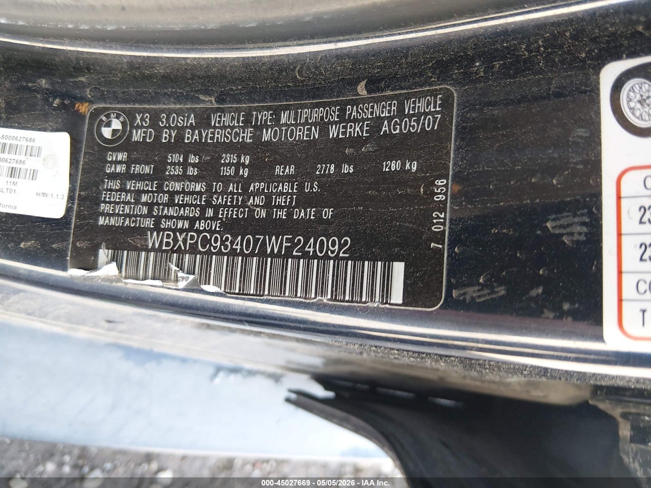 2007 BMW X3 3.0SI thumbnail 10
