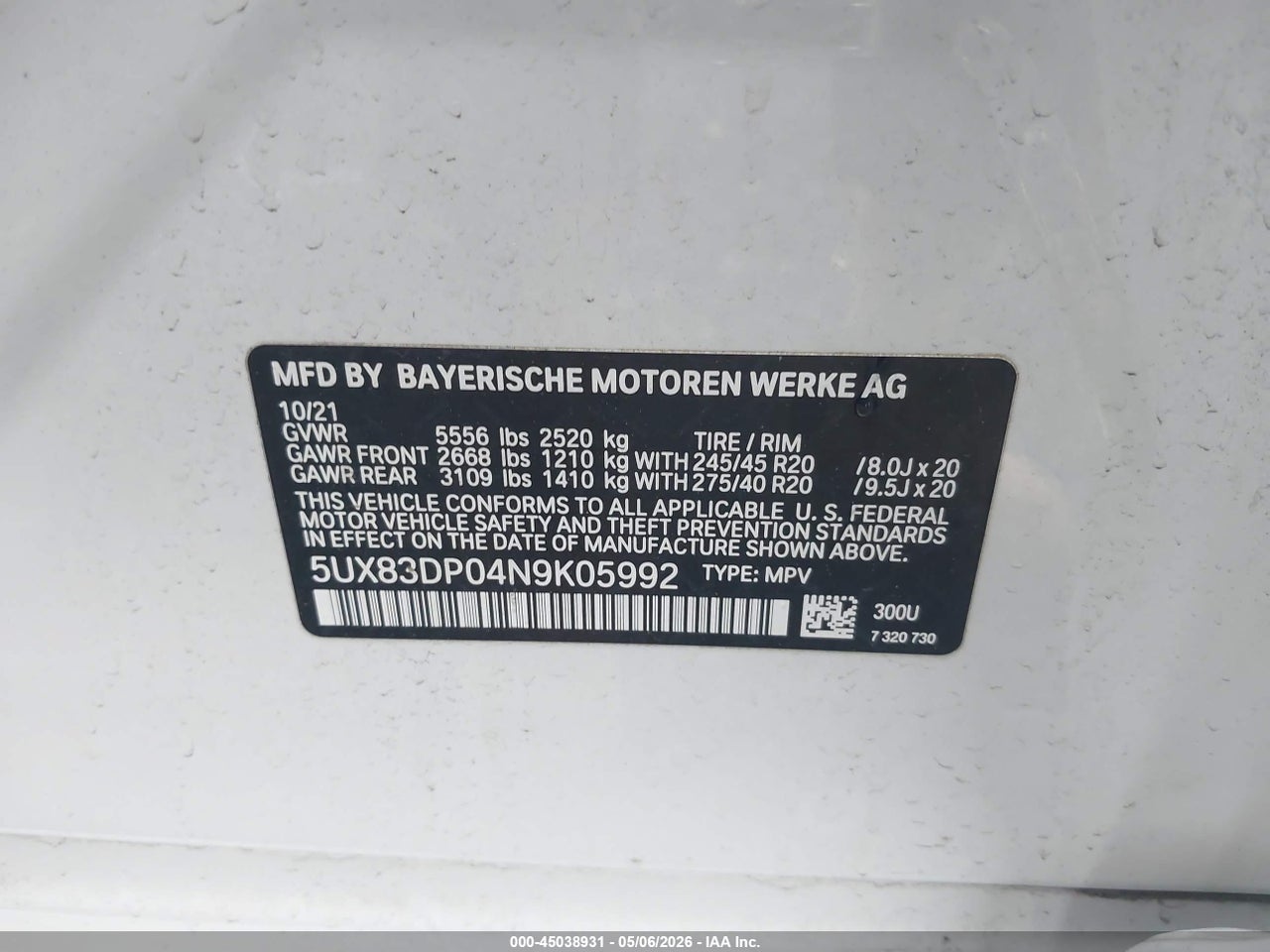2022 BMW X3 M40I thumbnail 10