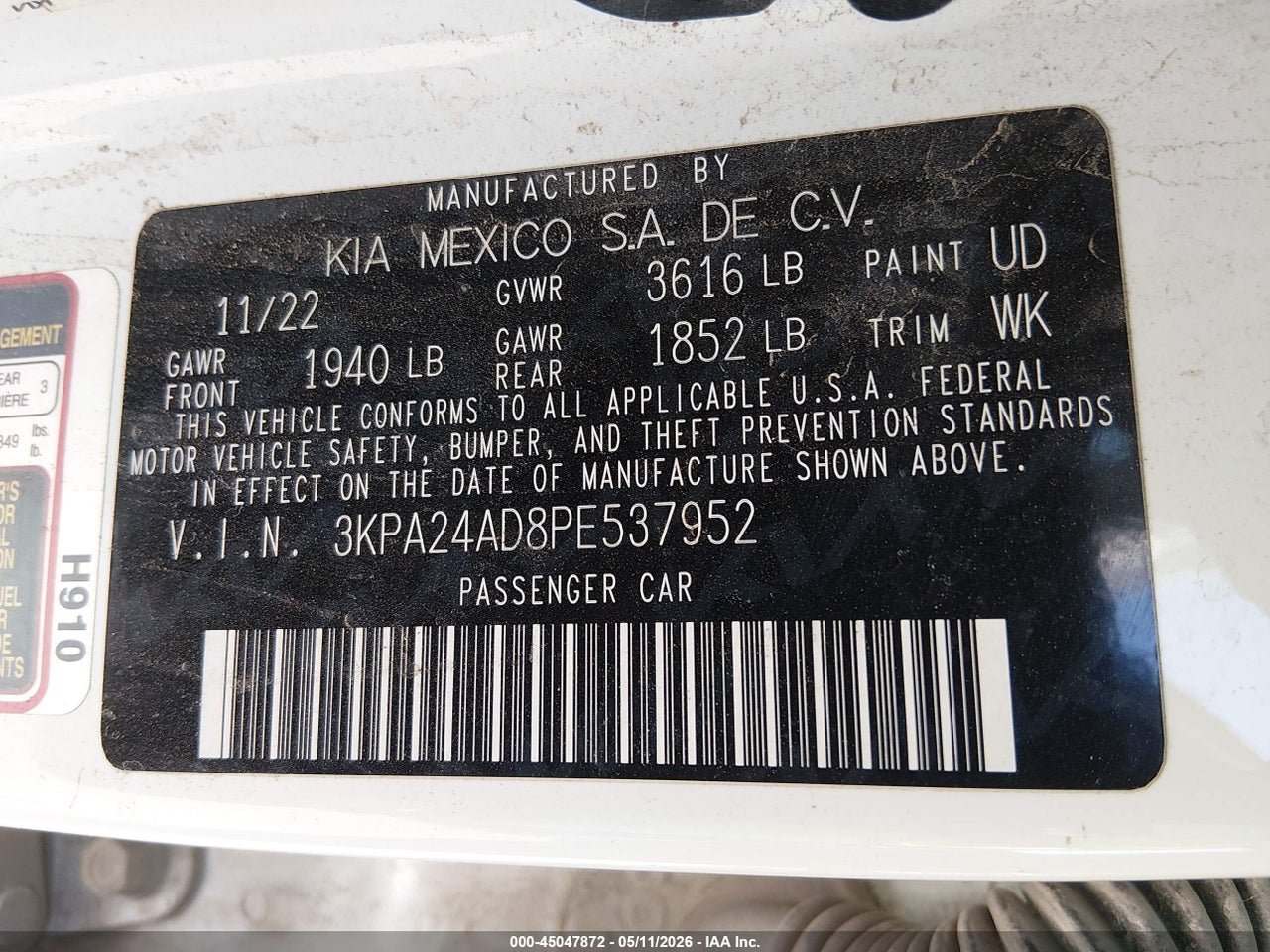 2023 KIA RIO LX thumbnail 10
