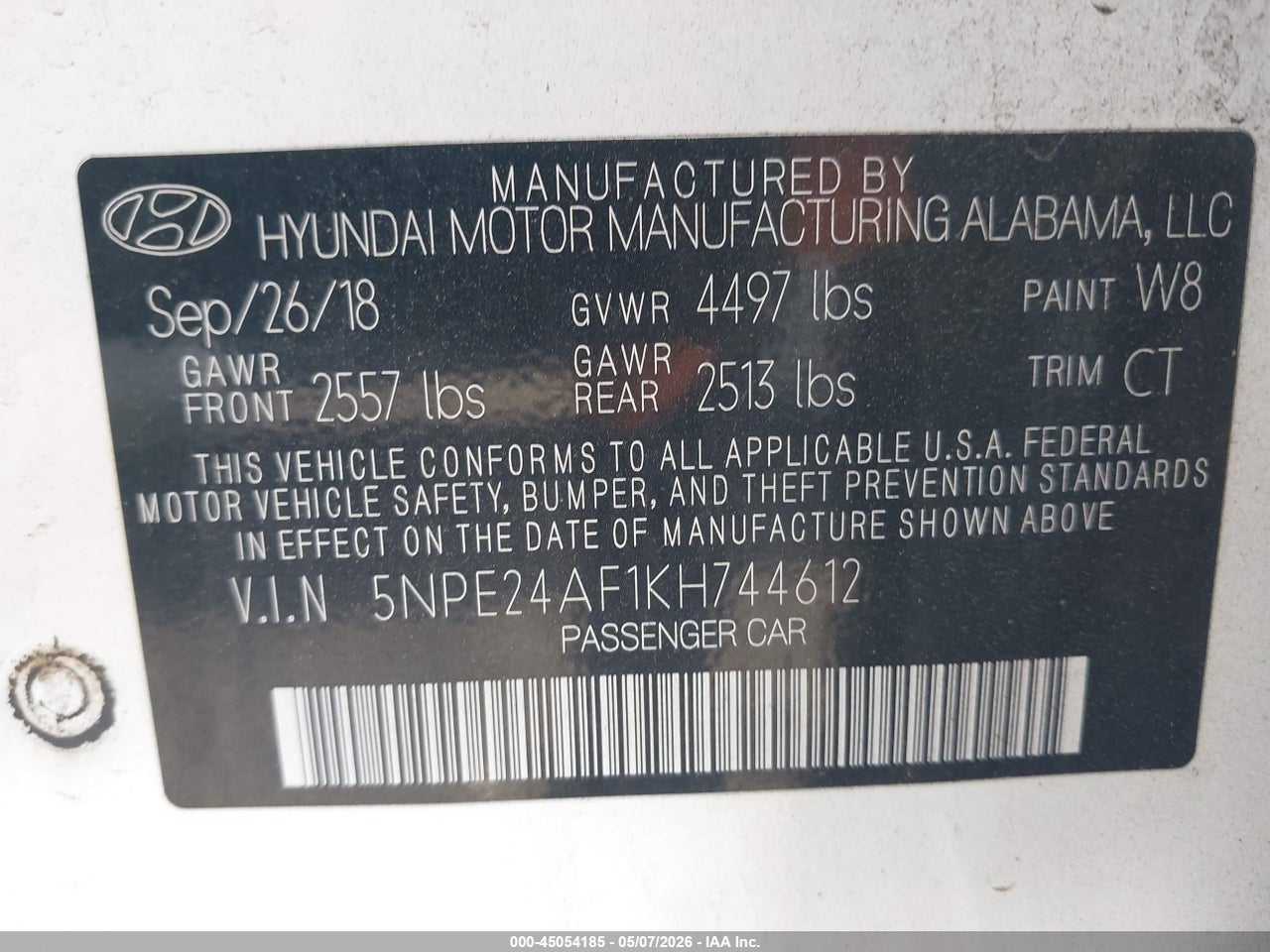 2019 HYUNDAI SONATA SE thumbnail 10