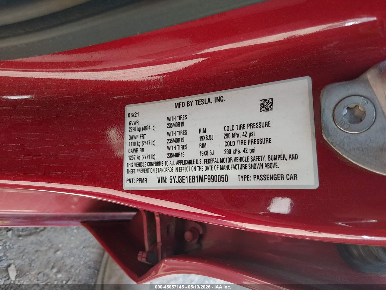 2021 TESLA MODEL 3 LONG RANGE thumbnail 10