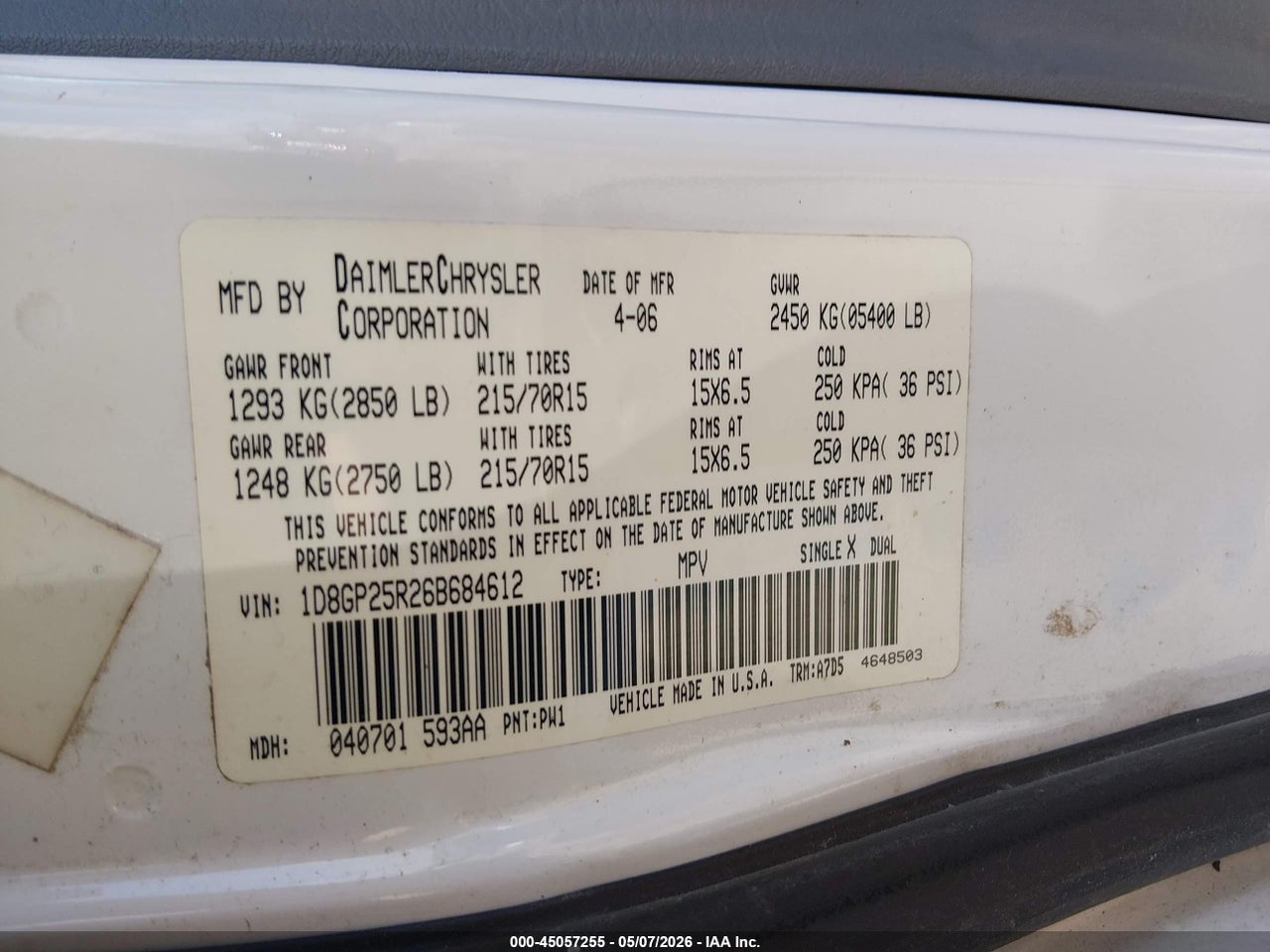 2006 DODGE CARAVAN SE thumbnail 10
