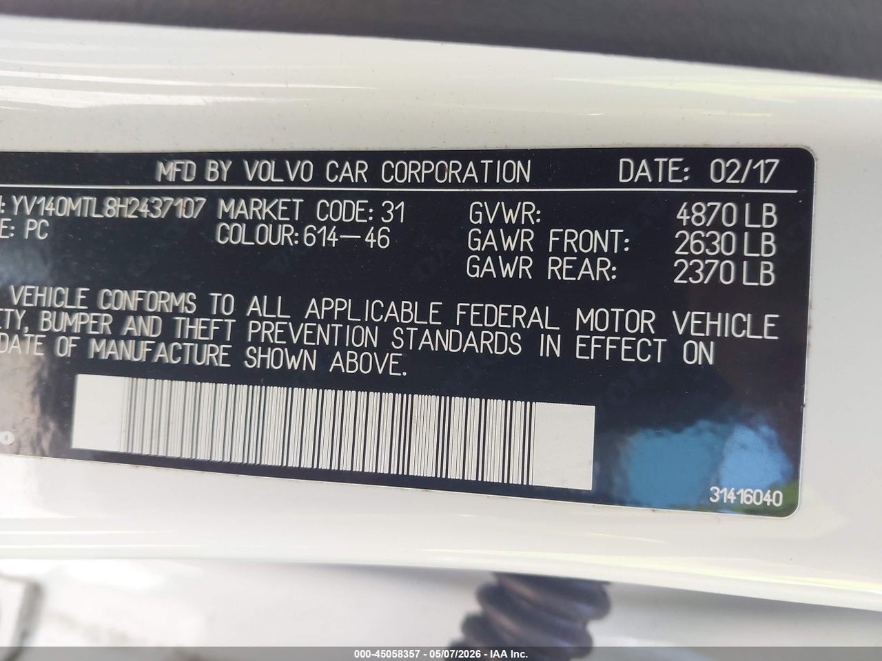 2017 VOLVO S60 T5 DYNAMIC thumbnail 10