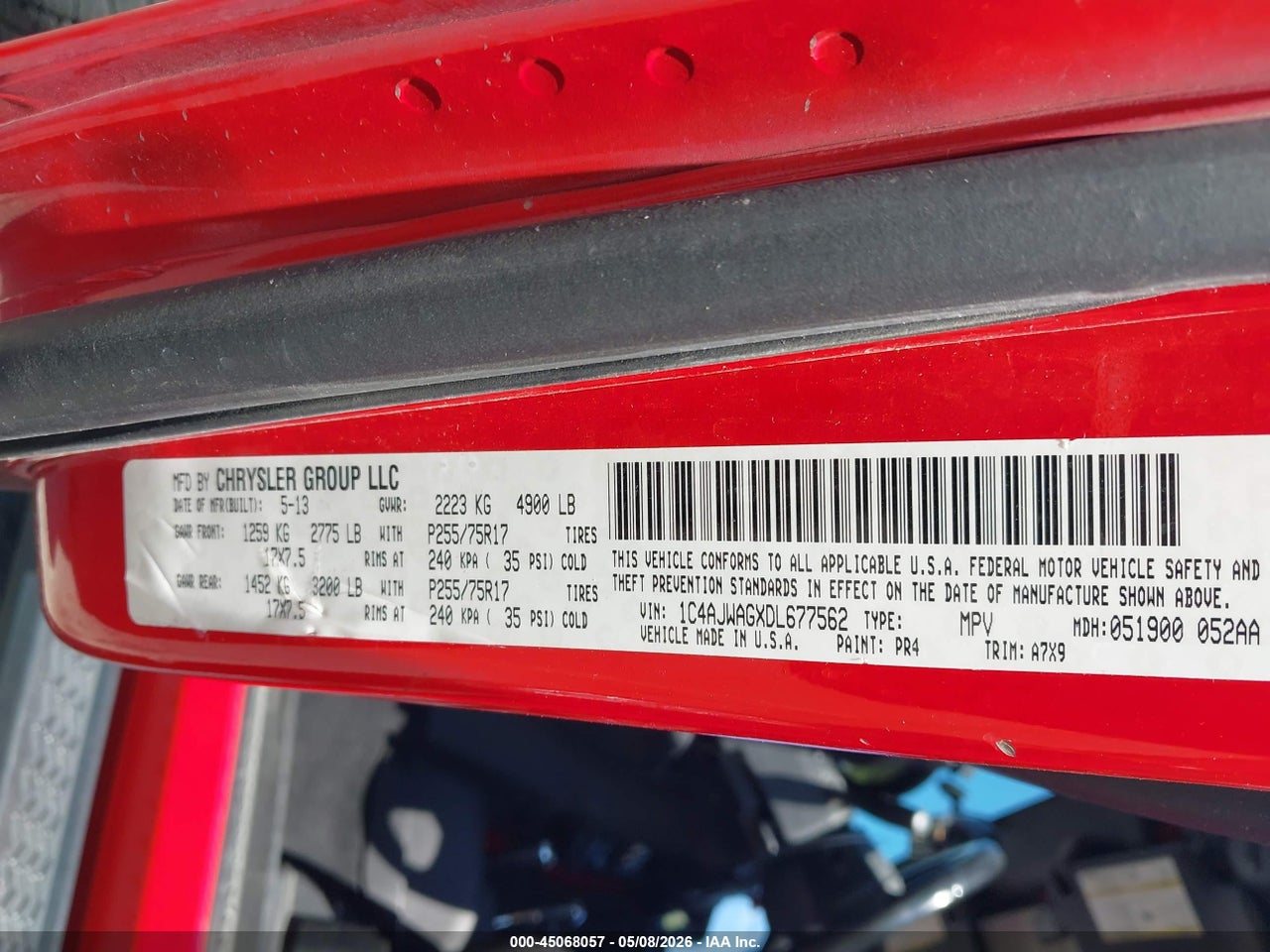2013 JEEP WRANGLER SPORT thumbnail 10