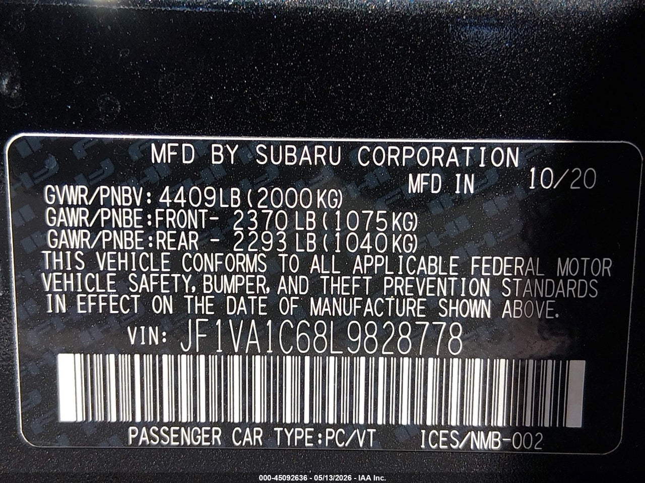 2020 SUBARU WRX PREMIUM thumbnail 10