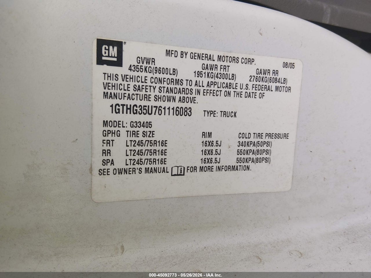 2006 GMC SAVANA WORK VAN thumbnail 10