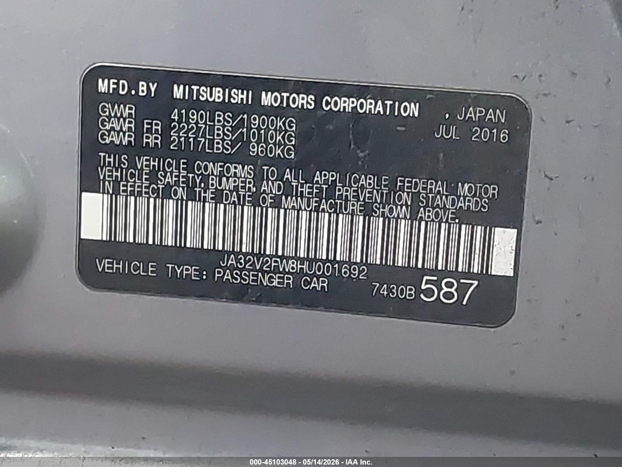 2017 MITSUBISHI LANCER ES/SE/SEL thumbnail 10