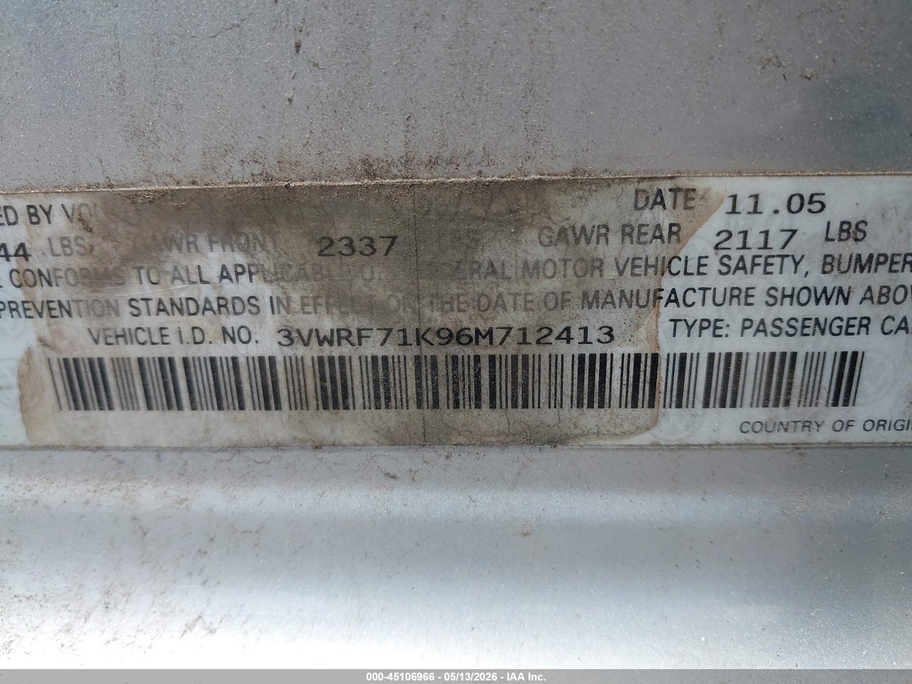 2006 VOLKSWAGEN JETTA 2.5 thumbnail 10
