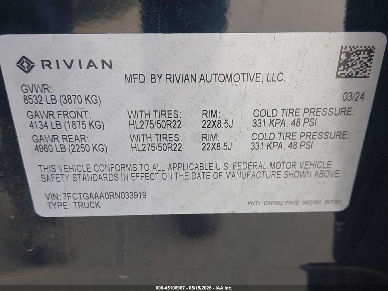 2024 RIVIAN R1T ADVENTURE QUAD MOTOR LARGE PACK thumbnail 10