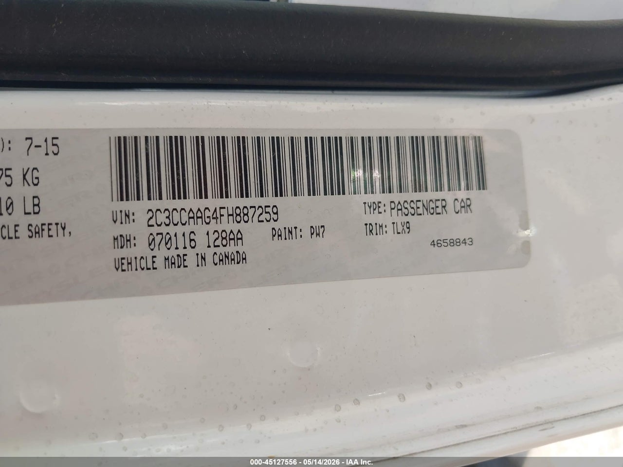 2015 CHRYSLER 300 LIMITED thumbnail 10
