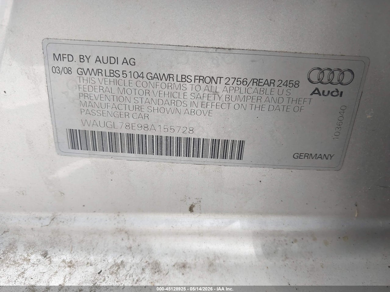 2008 AUDI S4 4.2 thumbnail 10