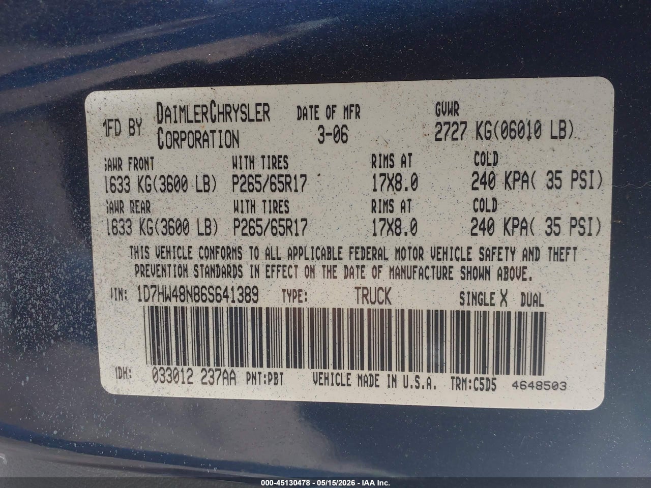 2006 DODGE DAKOTA QUAD SLT thumbnail 10