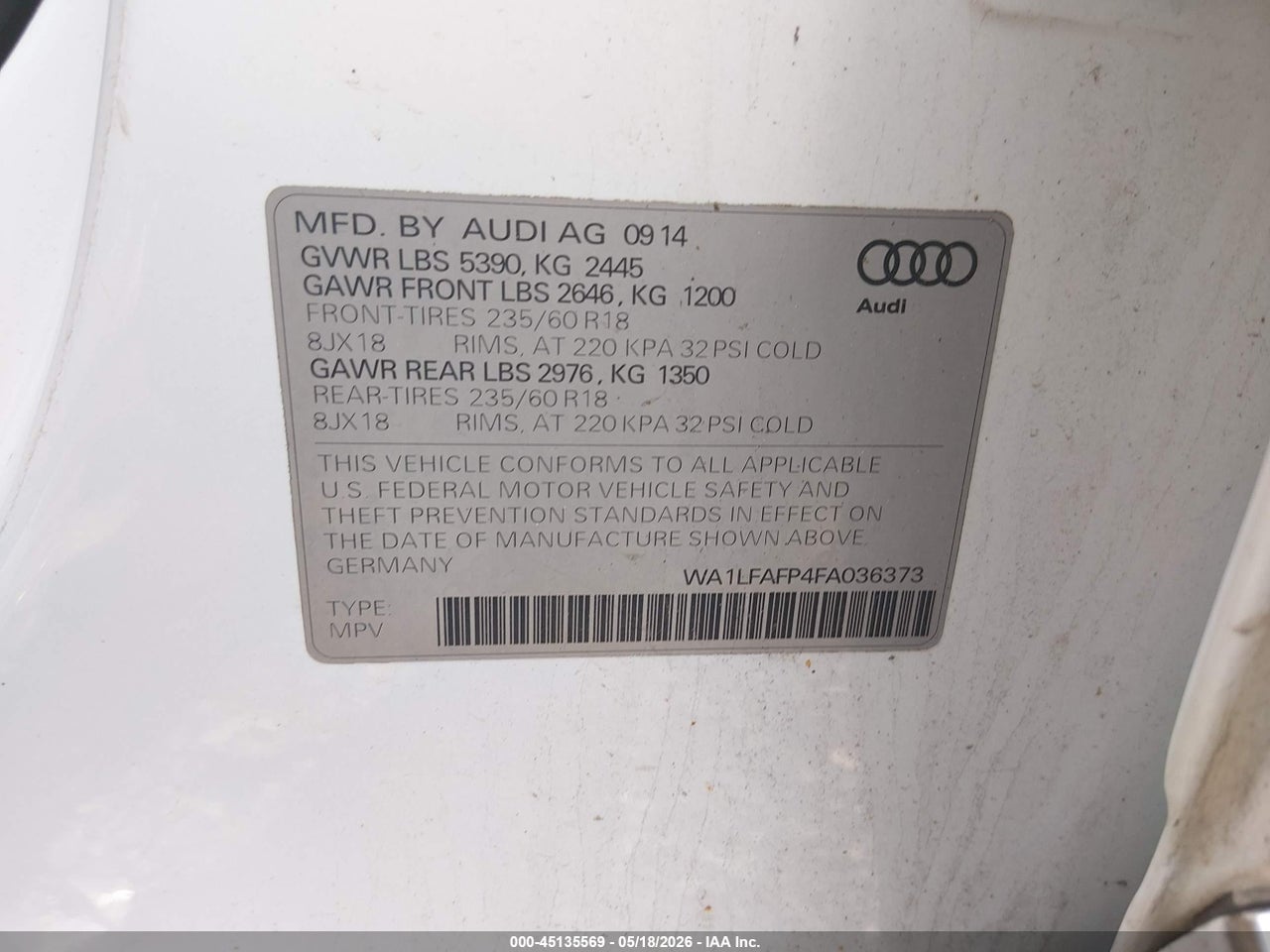 2015 AUDI Q5 PREMIUM PLUS thumbnail 10