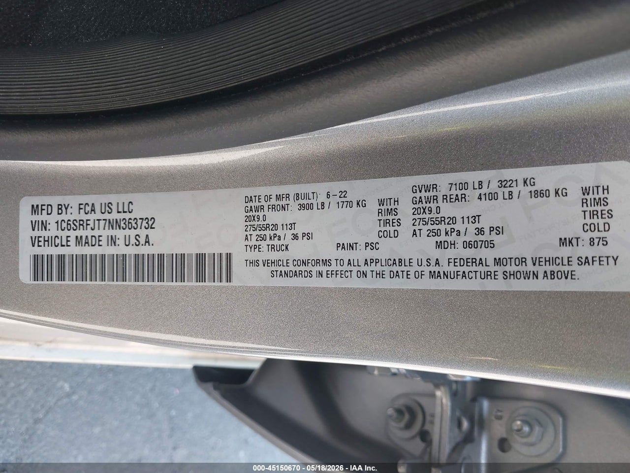 2022 RAM 1500 LARAMIE  4X4 5'7 BOX thumbnail 10
