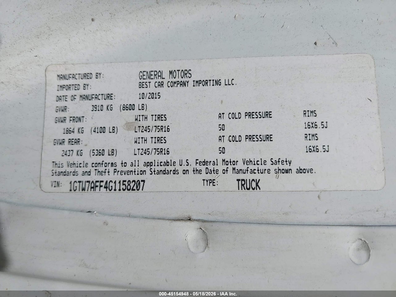 2016 GMC SAVANA 2500 1WT thumbnail 10