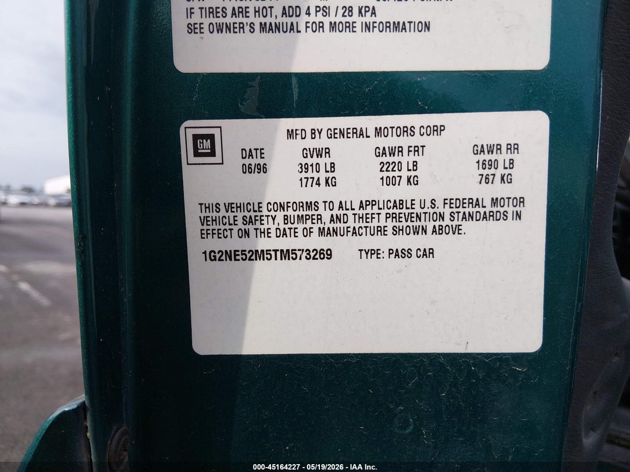 1996 PONTIAC GRAND AM SE thumbnail 10