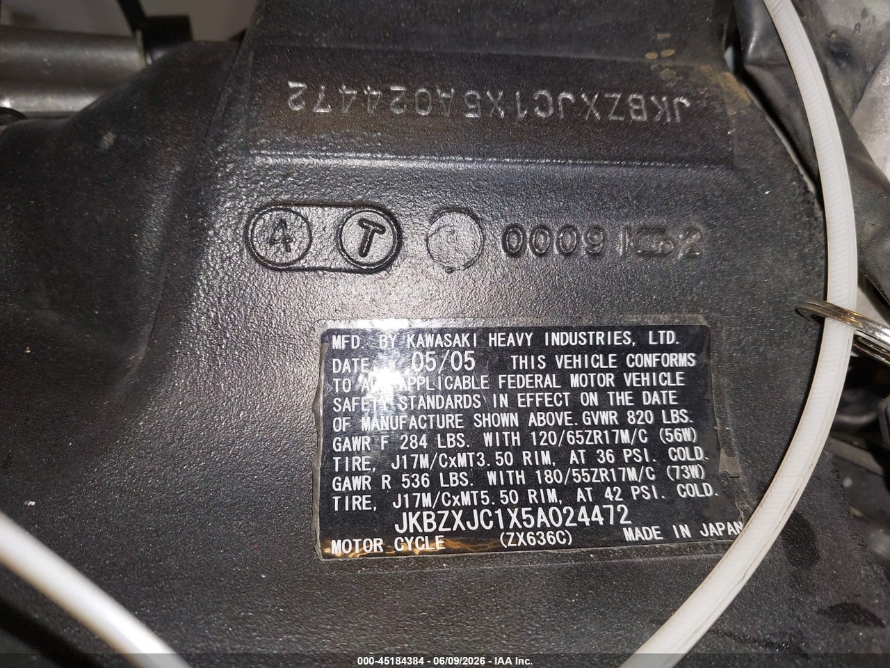 2005 KAWASAKI ZX636 C1 thumbnail 11
