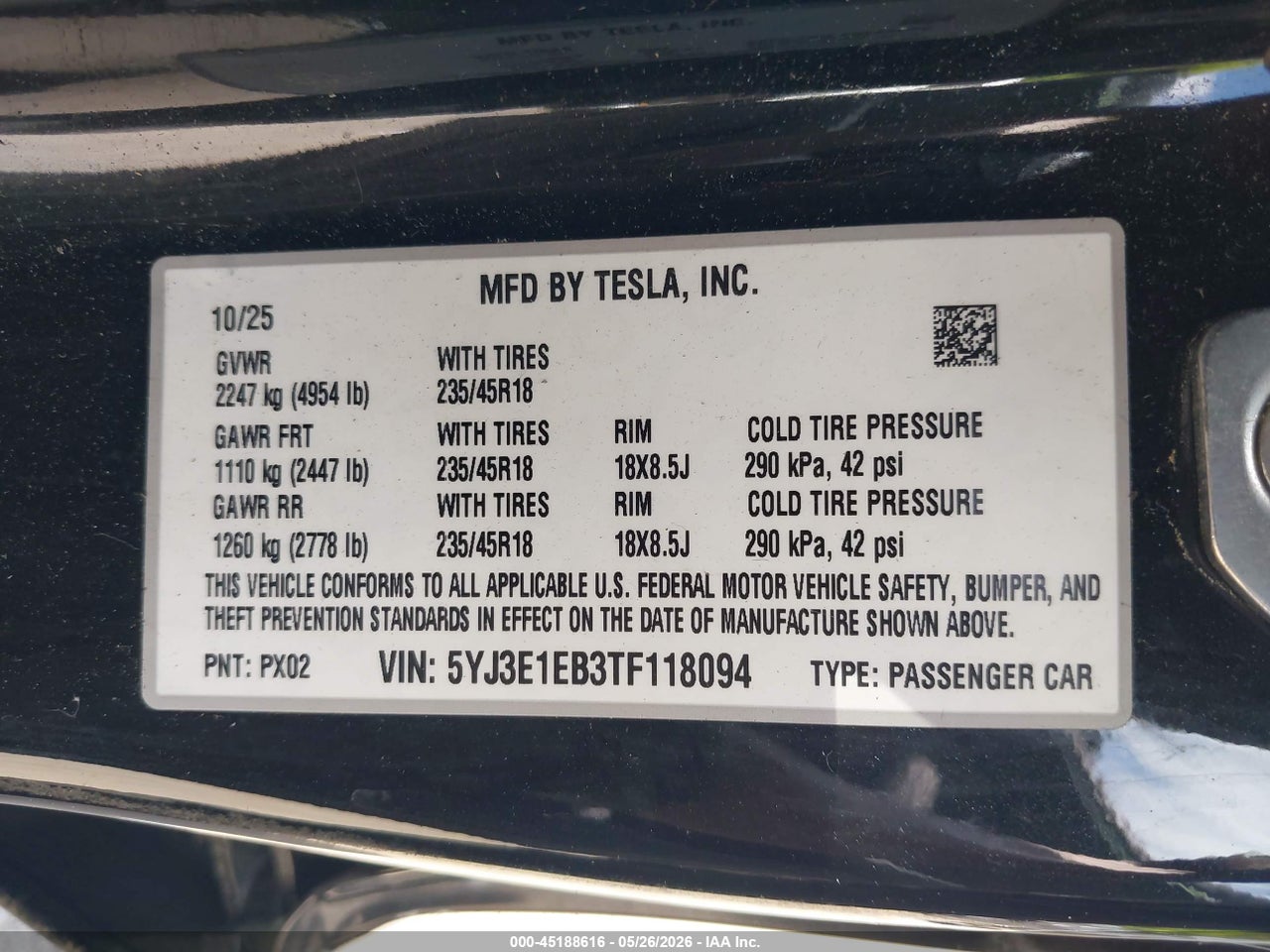 2026 TESLA MODEL 3 PREMIUM ALL-WHEEL DRIVE thumbnail 10