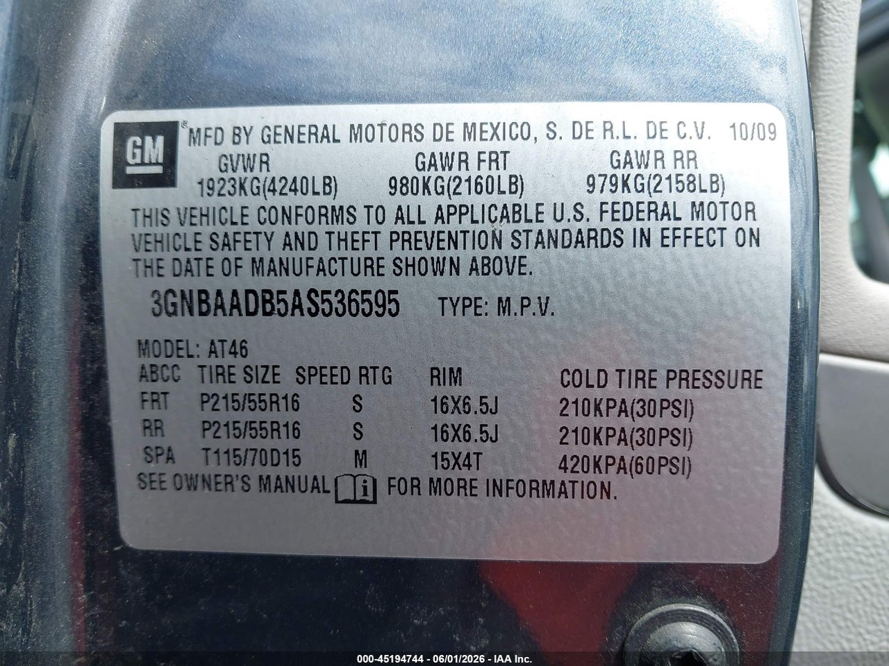 2010 CHEVROLET HHR LS thumbnail 10