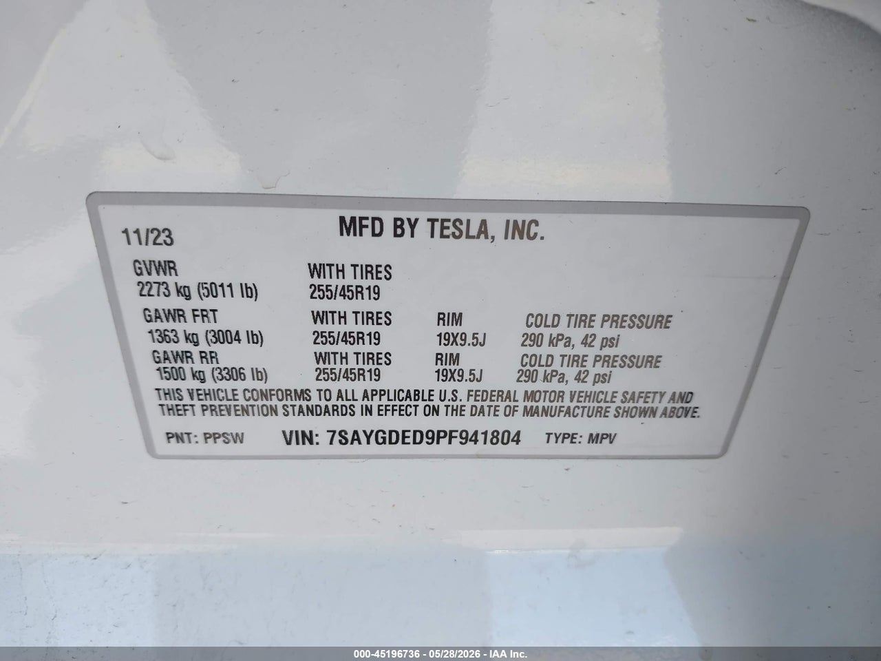 2023 TESLA MODEL Y RWD thumbnail 10