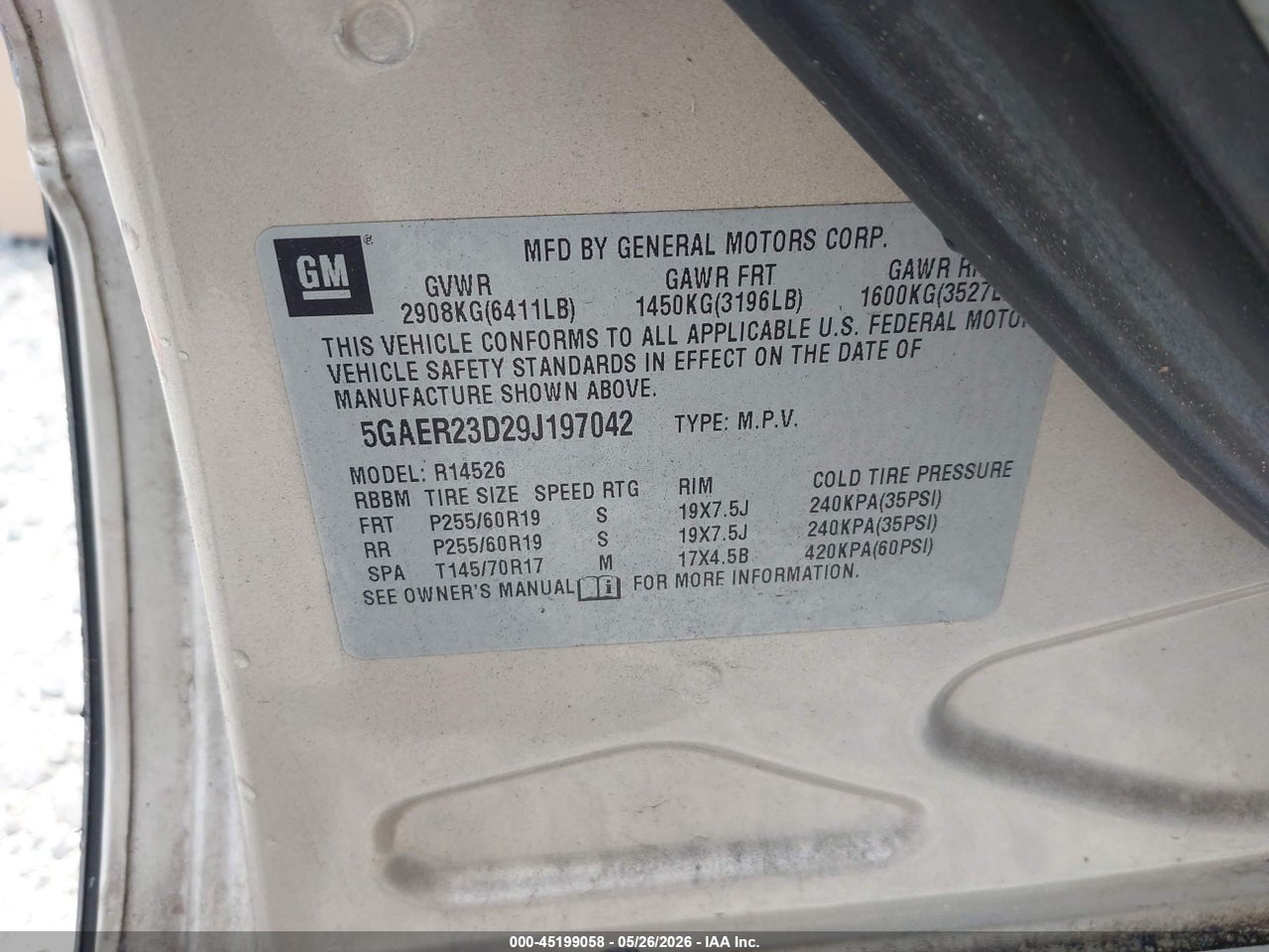 2009 BUICK ENCLAVE CXL thumbnail 10