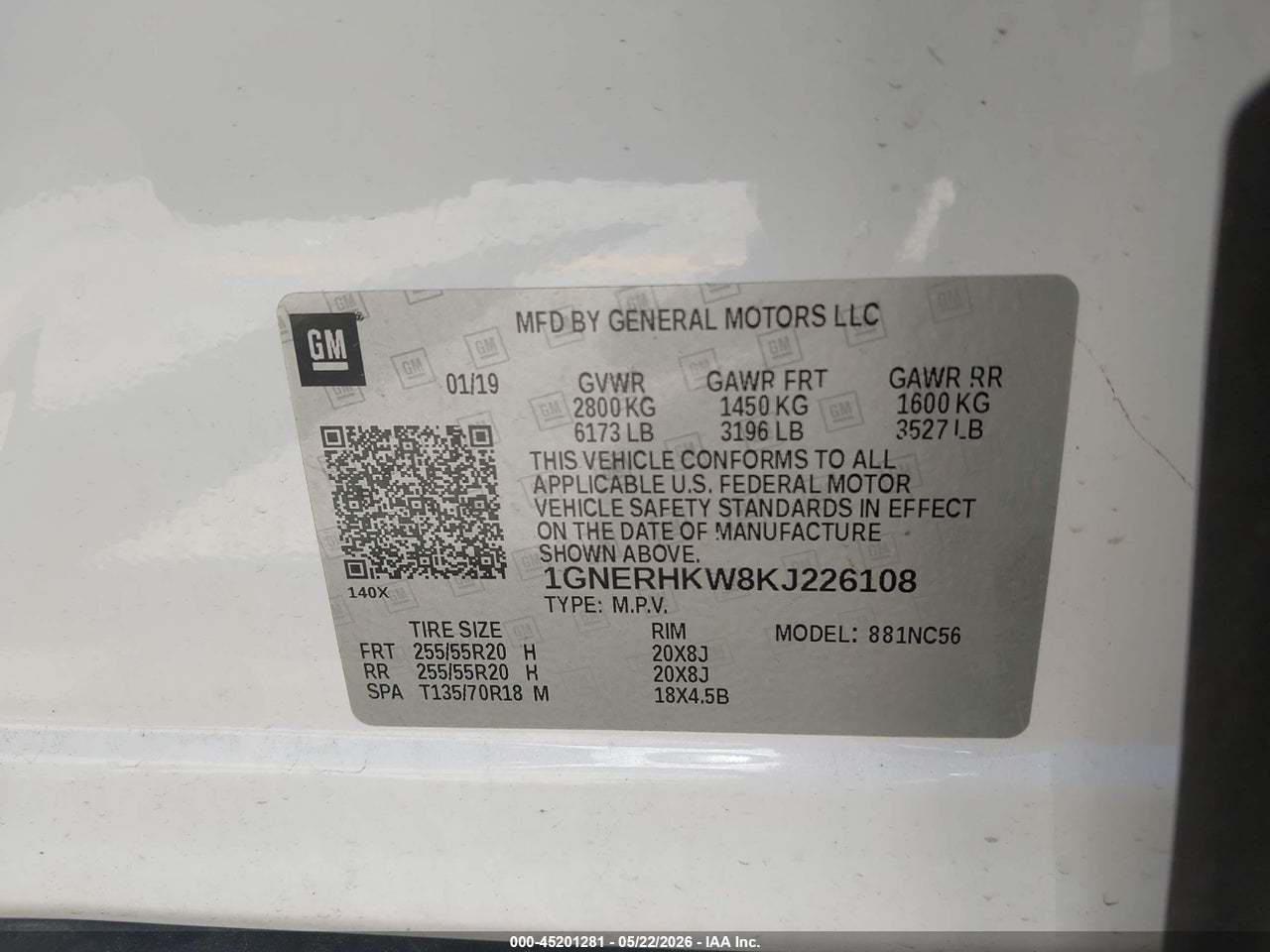 2019 CHEVROLET TRAVERSE 3LT thumbnail 10