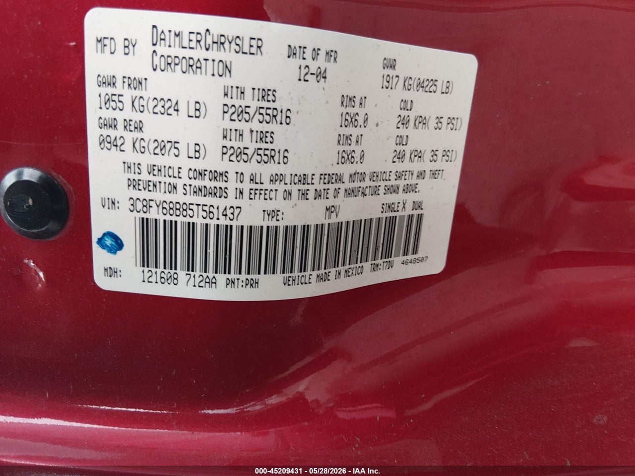 2005 CHRYSLER PT CRUISER LIMITED thumbnail 10