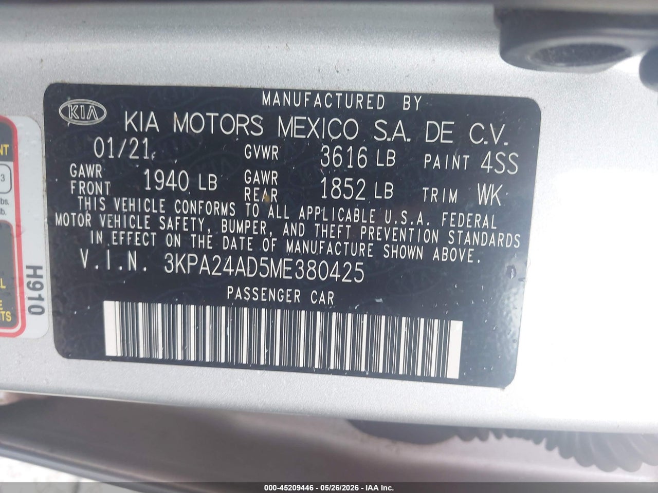 2021 KIA RIO S thumbnail 10