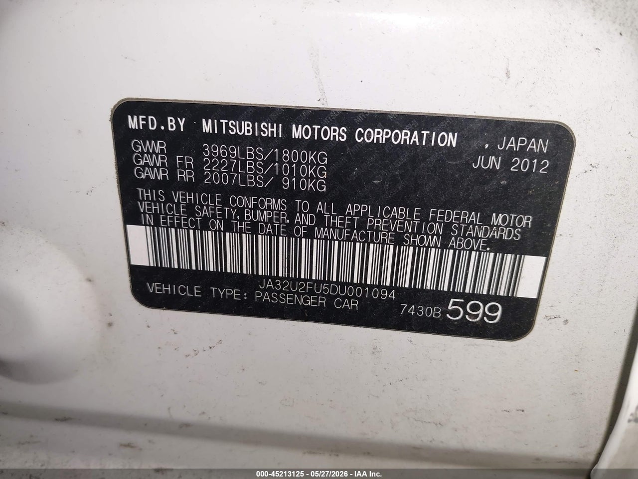 2013 MITSUBISHI LANCER ES thumbnail 10