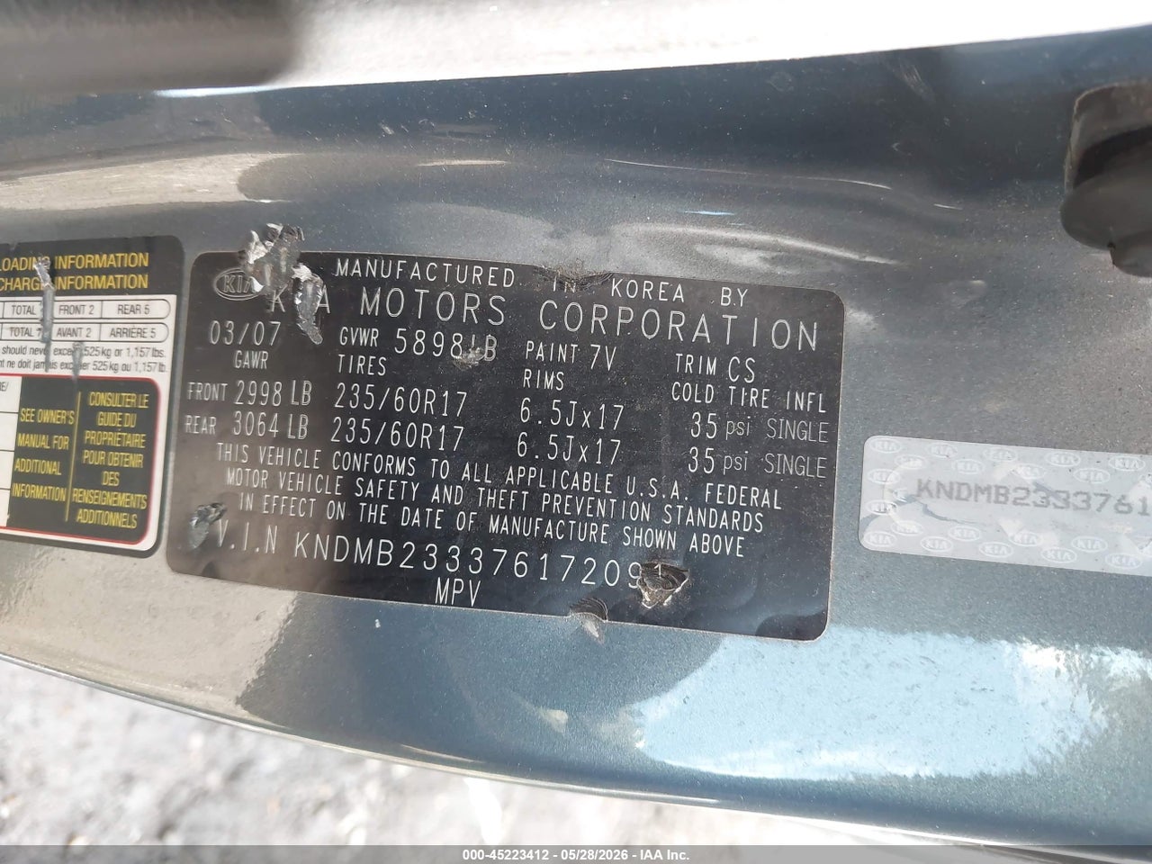 2007 KIA SEDONA EX thumbnail 10