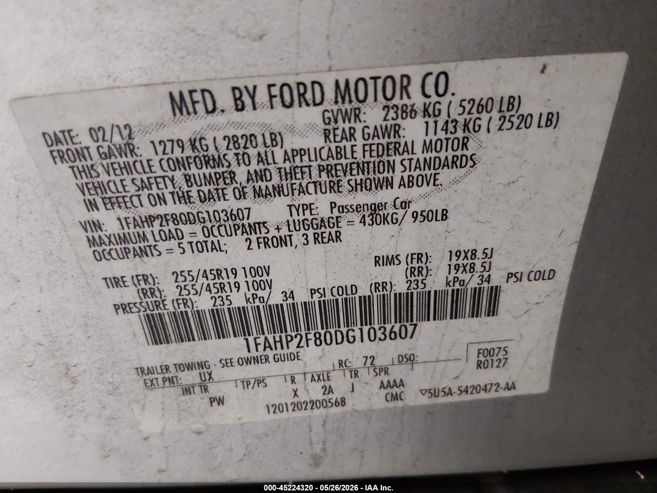 2013 FORD TAURUS LIMITED thumbnail 10