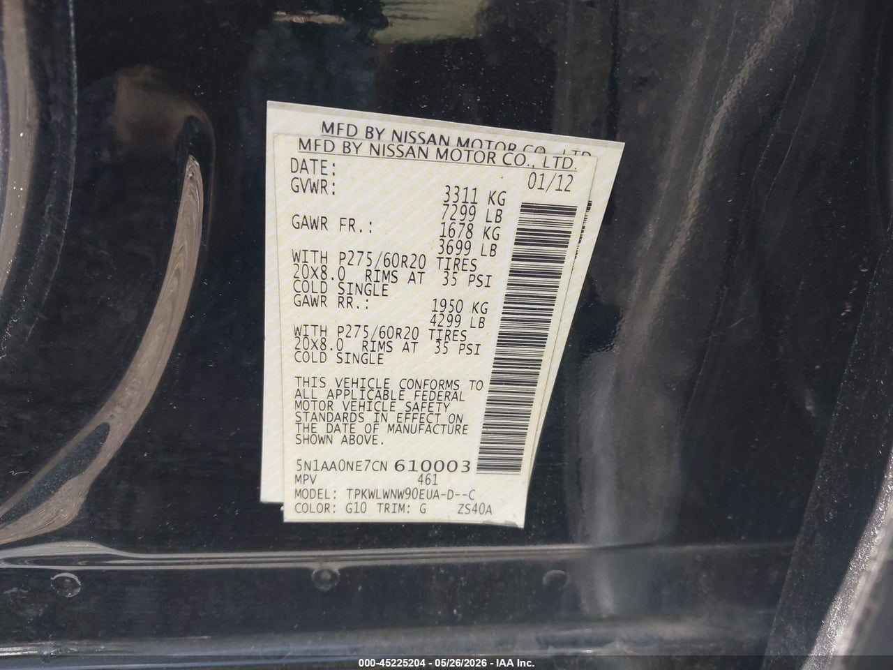 2012 NISSAN ARMADA PLATINUM thumbnail 10