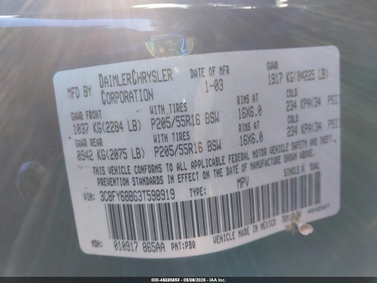 2003 CHRYSLER PT CRUISER LIMITED thumbnail 10
