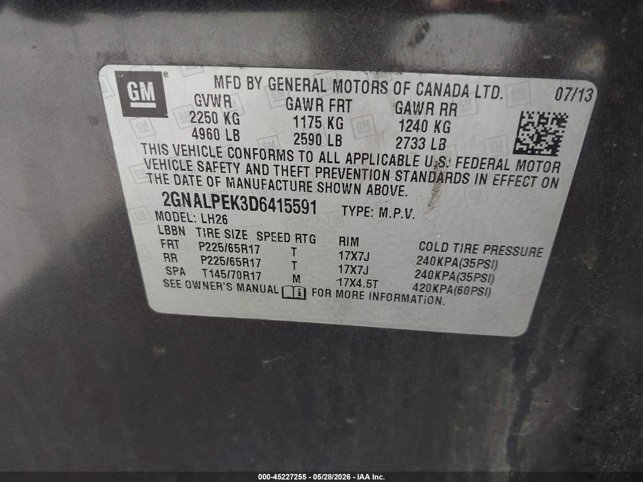 2013 CHEVROLET EQUINOX 2LT thumbnail 10