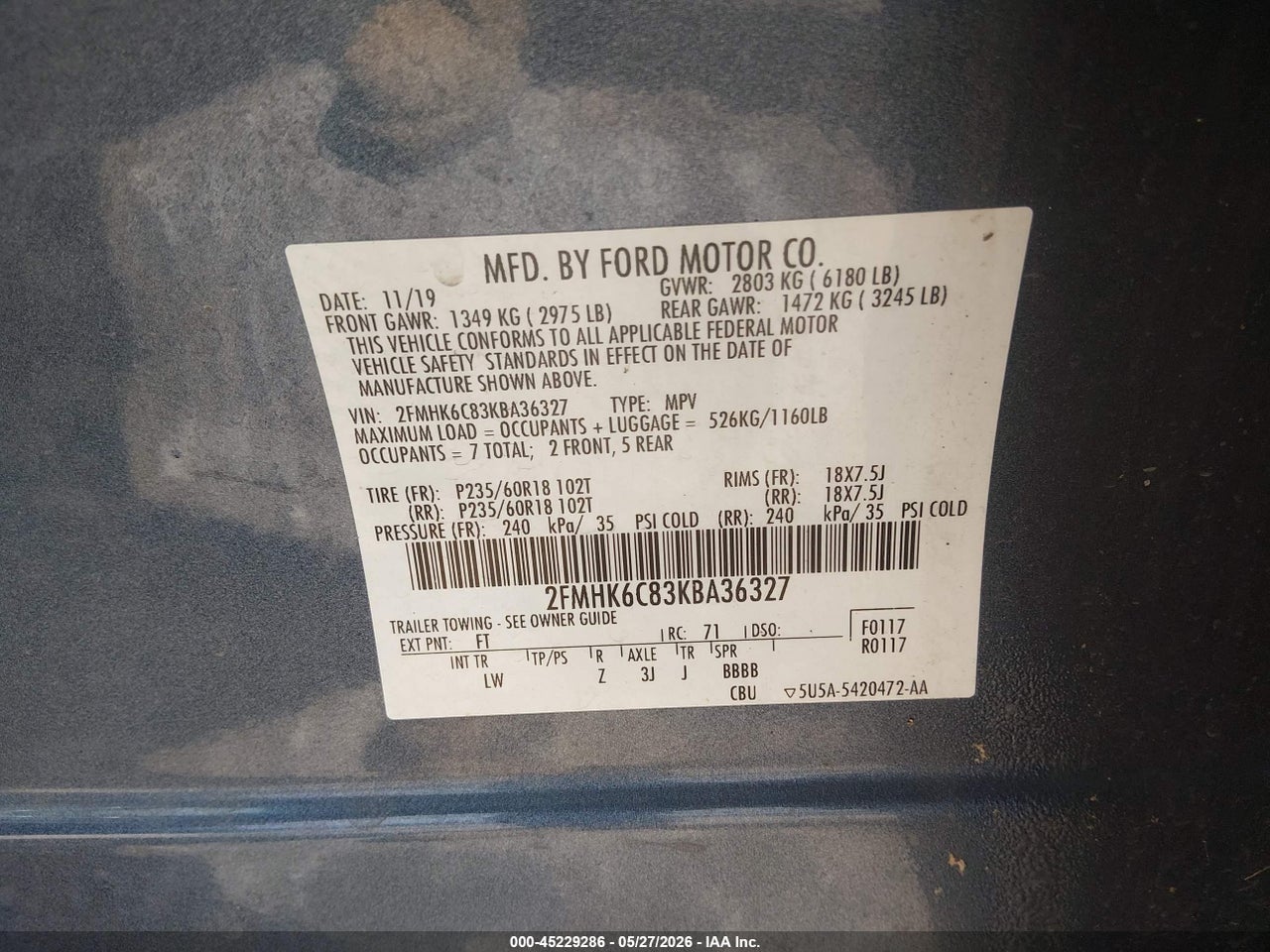 2019 FORD FLEX SEL thumbnail 10