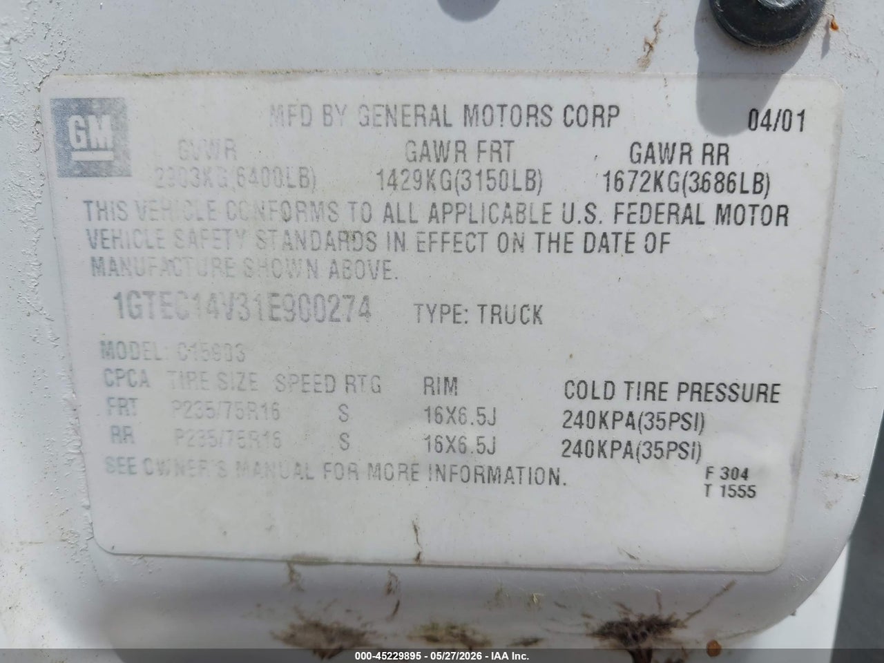 2001 GMC SIERRA 1500 SL thumbnail 10