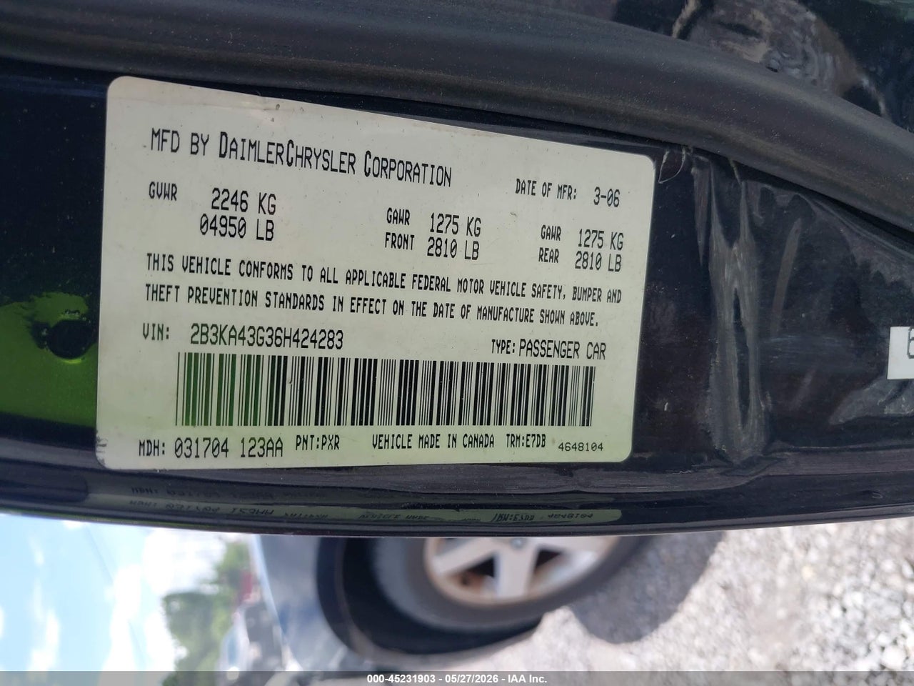 2006 DODGE CHARGER SE/SXT thumbnail 10