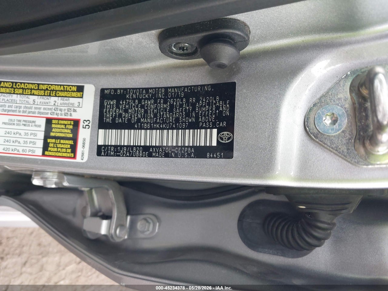 2019 TOYOTA CAMRY XSE thumbnail 10