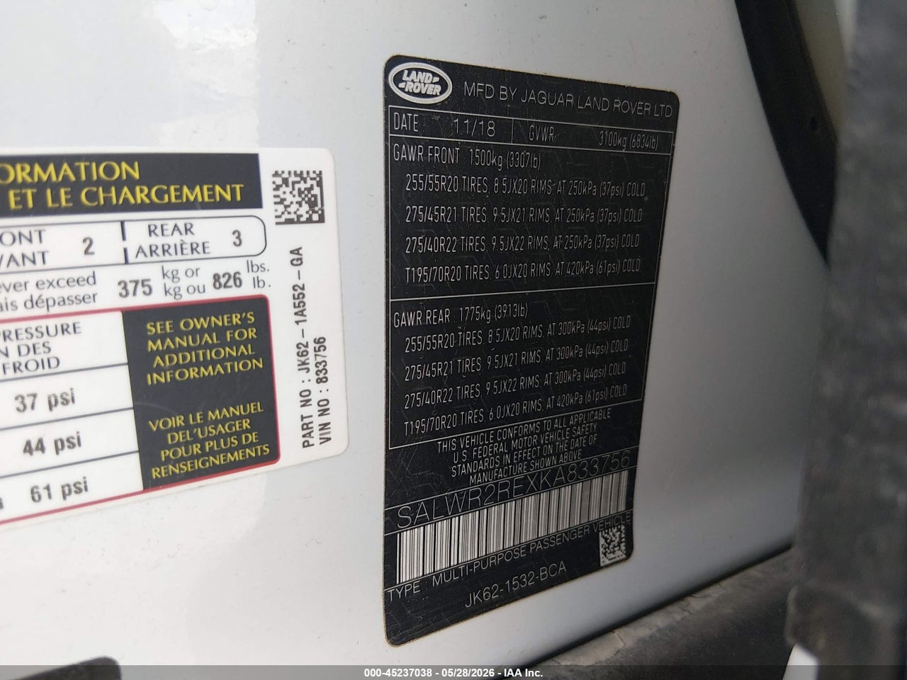 2019 LAND ROVER RANGE ROVER SPORT SUPERCHARGED DYNAMIC thumbnail 10