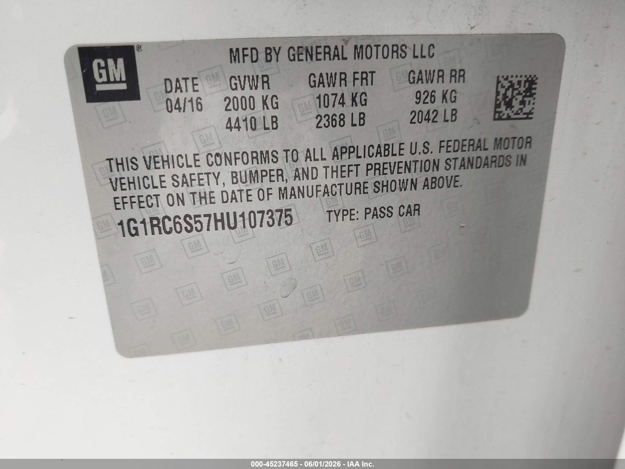 2017 CHEVROLET VOLT LT thumbnail 10