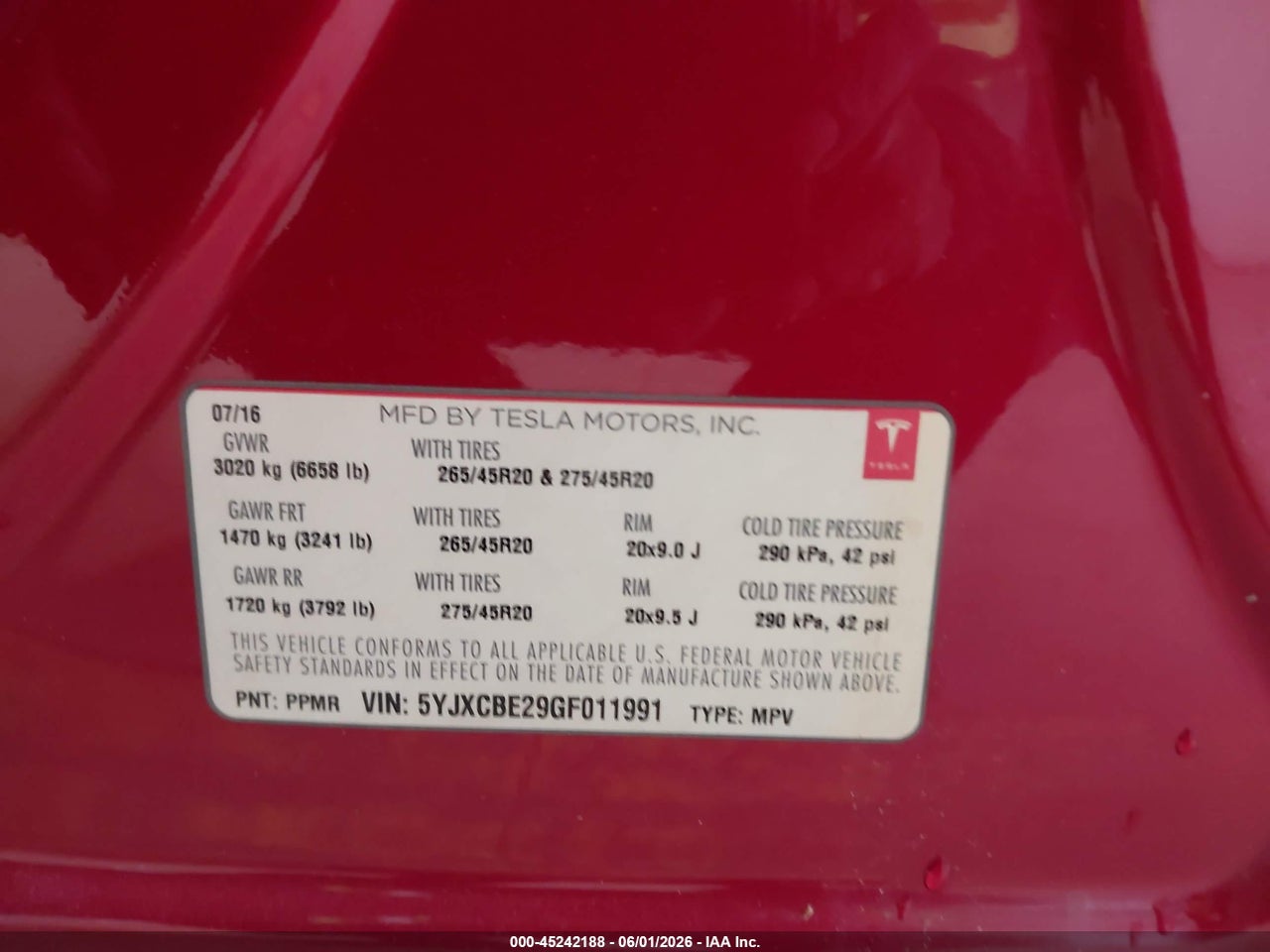 2016 TESLA MODEL X 60D/70D/75D/90D/P100D thumbnail 10