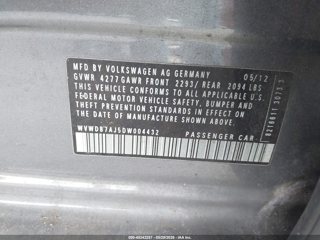 2013 VOLKSWAGEN GOLF 2.5L 4-DOOR thumbnail 10