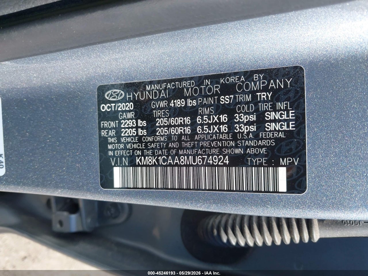 2021 HYUNDAI KONA SE thumbnail 10