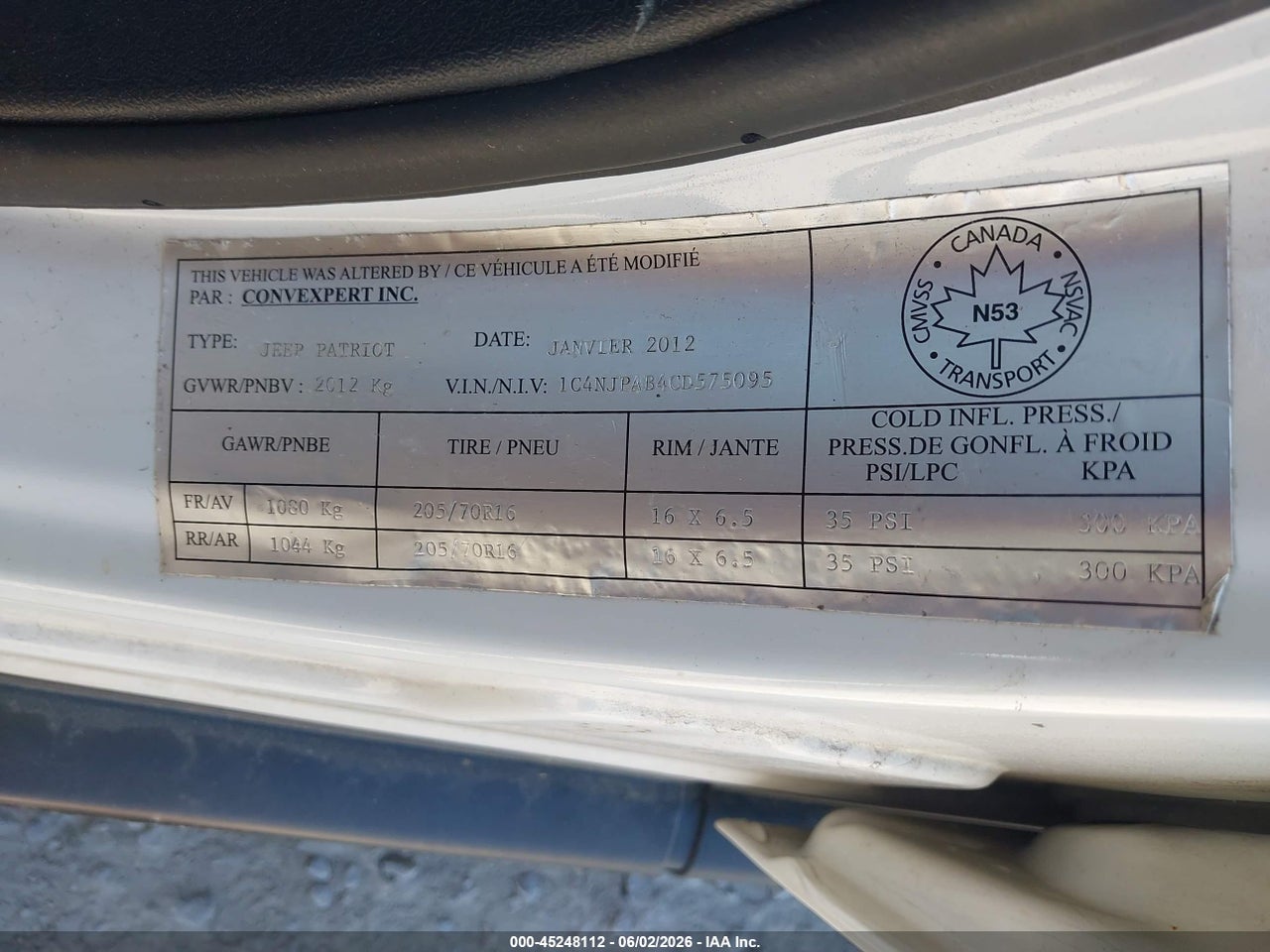 2012 JEEP PATRIOT SPORT/NORTH thumbnail 10