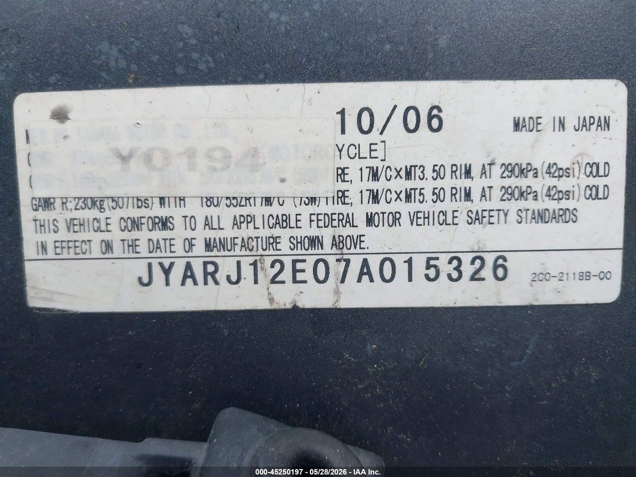2007 YAMAHA YZFR6 L thumbnail 11