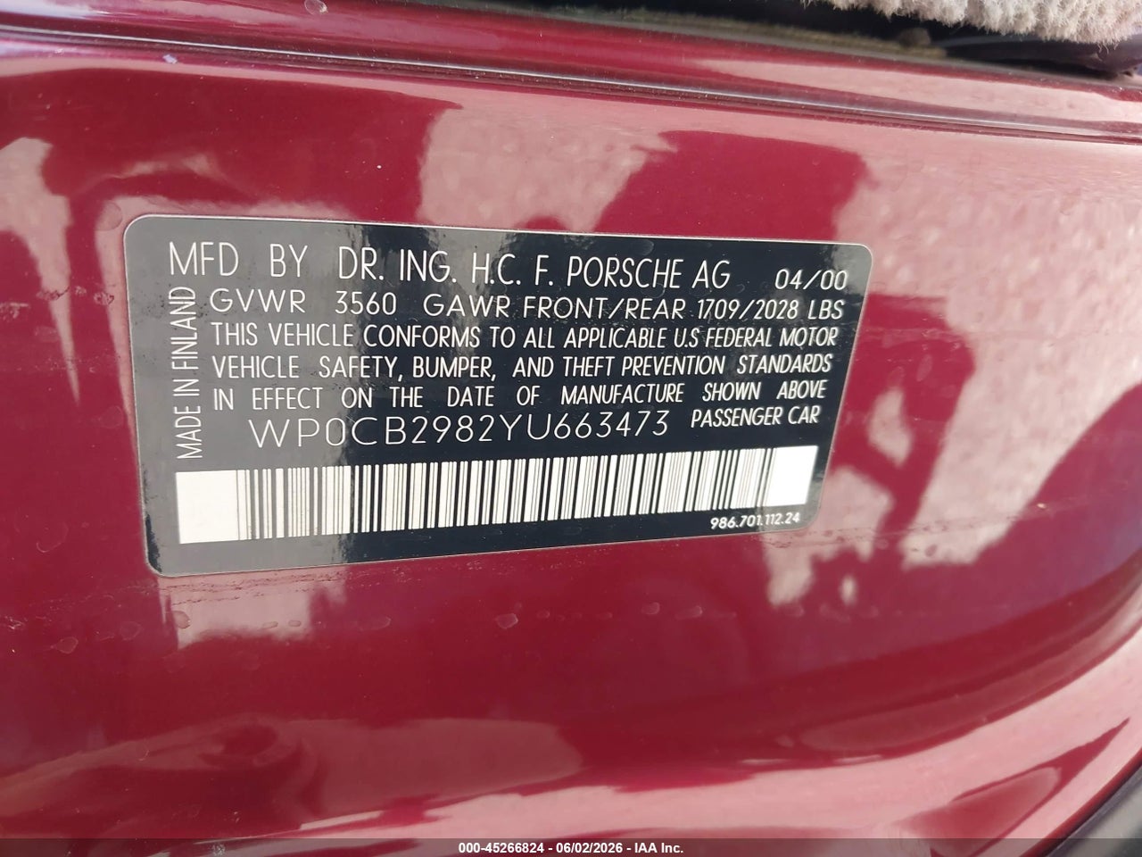 2000 PORSCHE BOXSTER S thumbnail 10