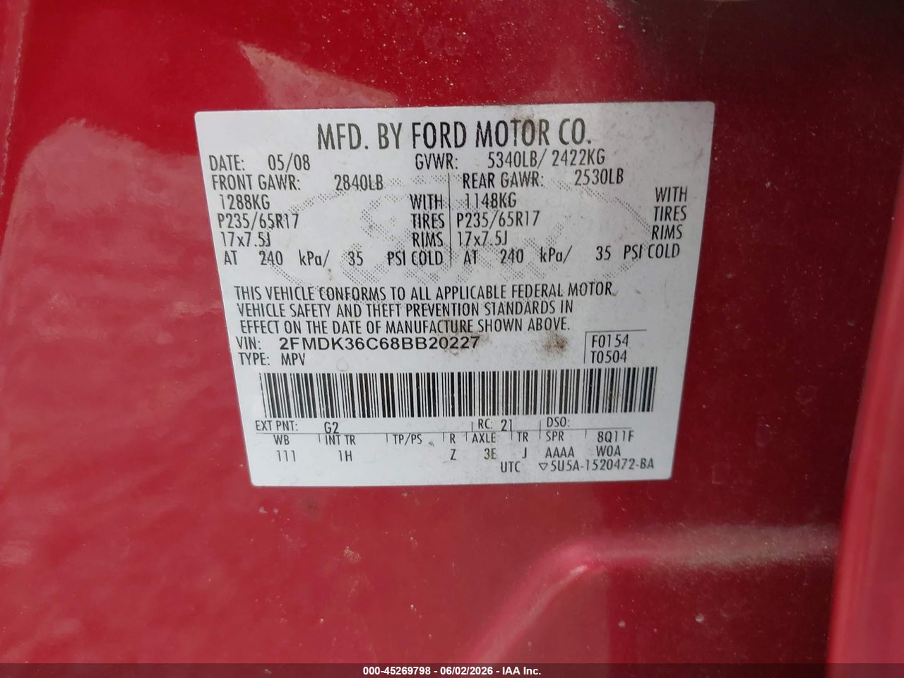 2008 FORD EDGE SE thumbnail 10
