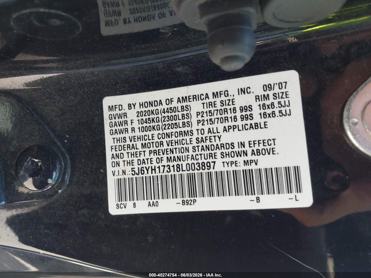 2008 HONDA ELEMENT LX thumbnail 10